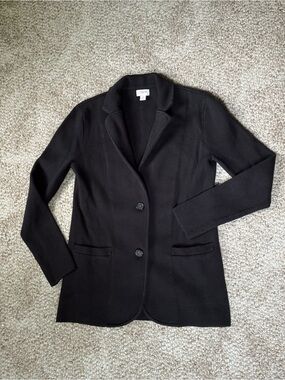 J. Crew Black Knit Two-Button Blazer
